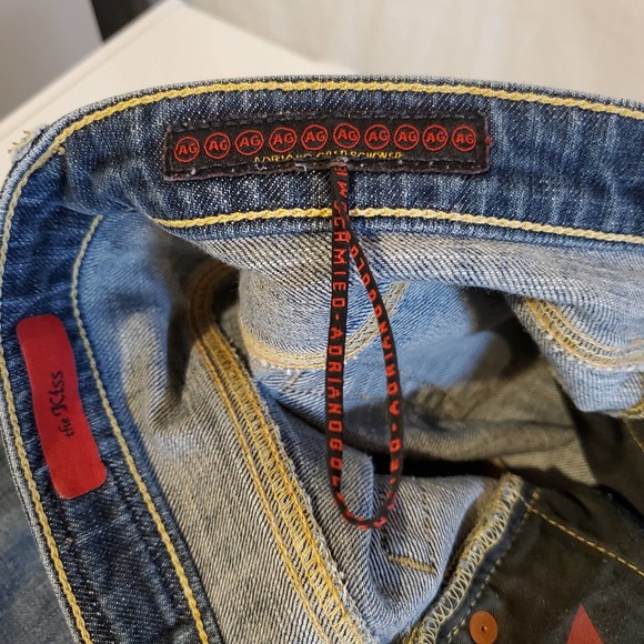 AG Adriano Goldschmied The Kiss Straight Leg Medium Stone Wash Jeans Women's 27R - Picture 8 of 9